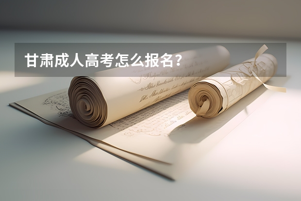 甘肃成人高考怎么报名?